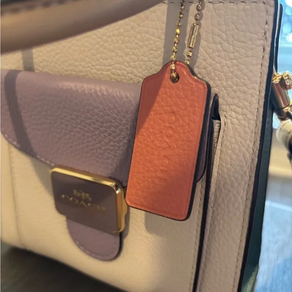 Coach Mini Pepper Crossbody Bag in White and Lavender - Picture 4 of 8
